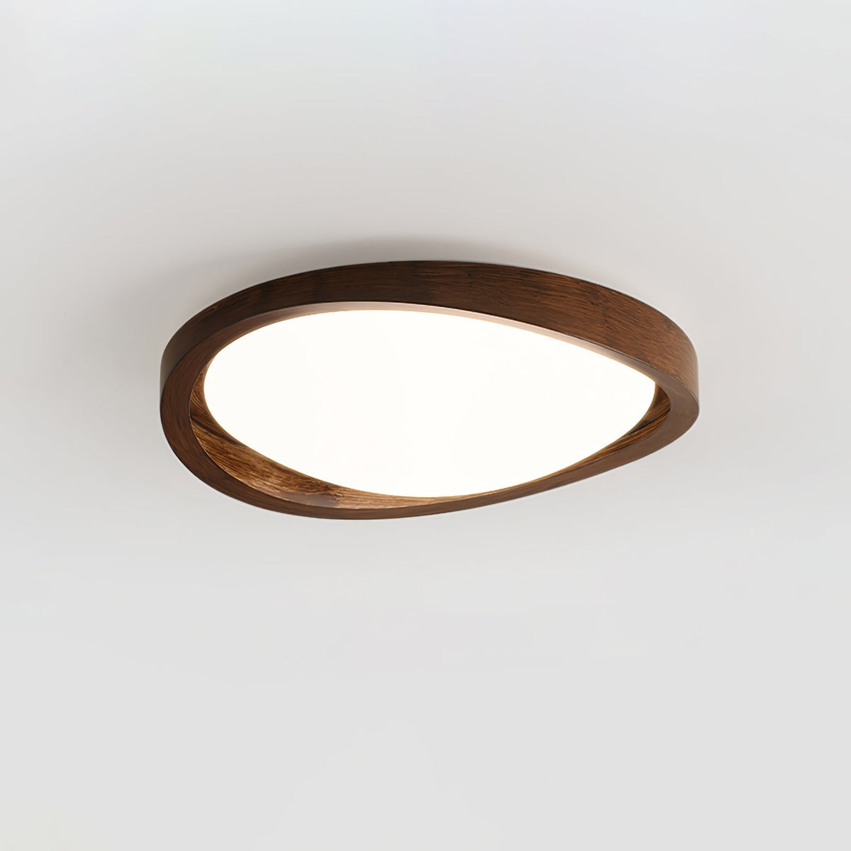 Nalem Plafondlamp Walnoot Gebogen rand Oval Noords