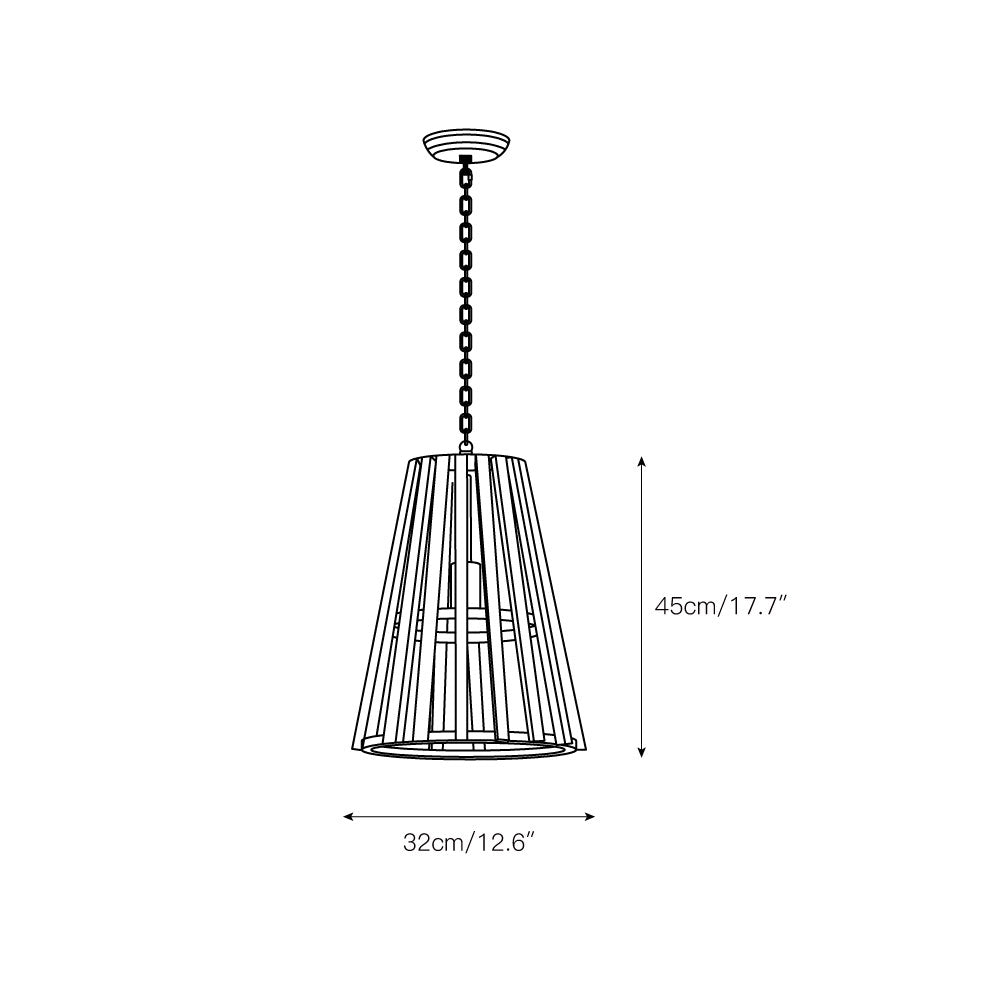 Avsolel houten hanglamp
