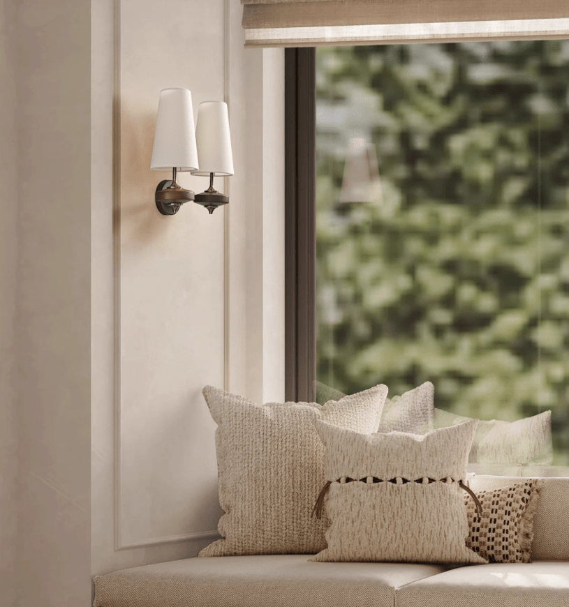 Hestin Dubbele lampenkap Wandlamp