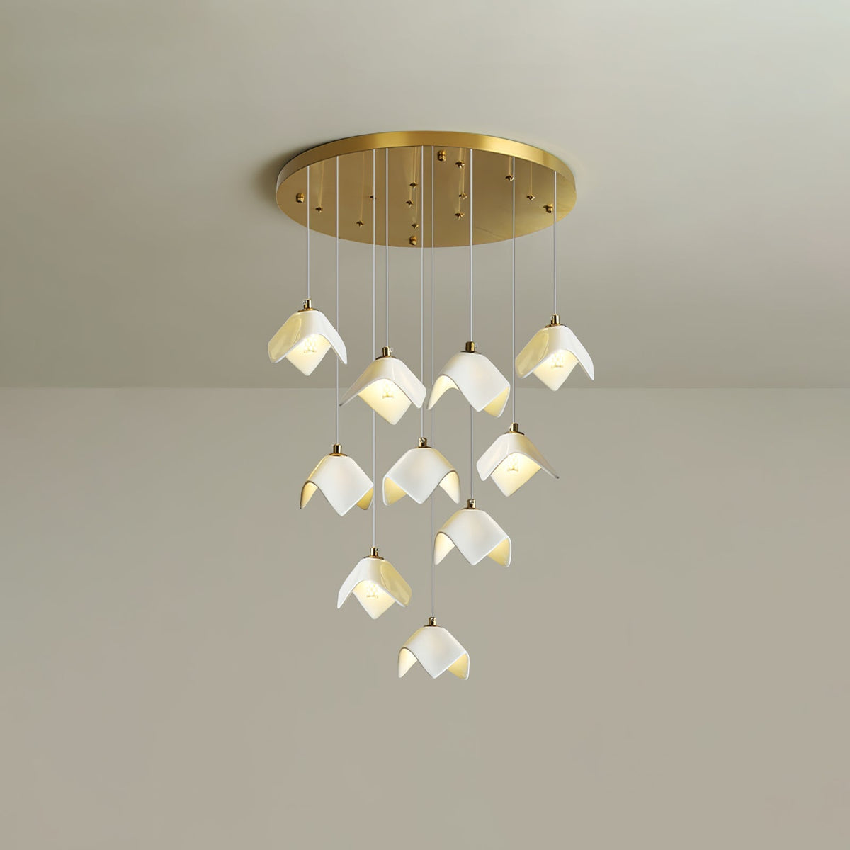 Cithayra Geometrische glas messing kroonluchter