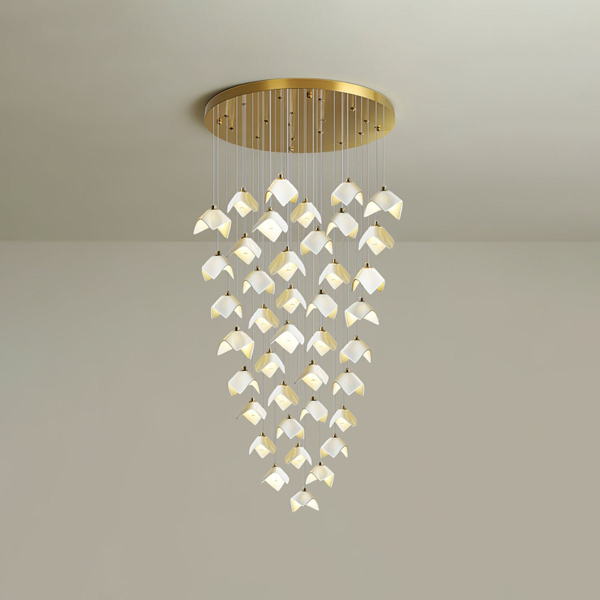 Cithayra Geometrische glas messing kroonluchter