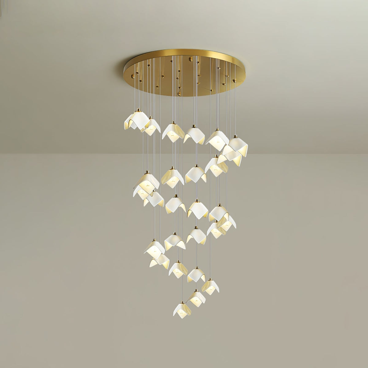 Cithayra Geometrische glas messing kroonluchter
