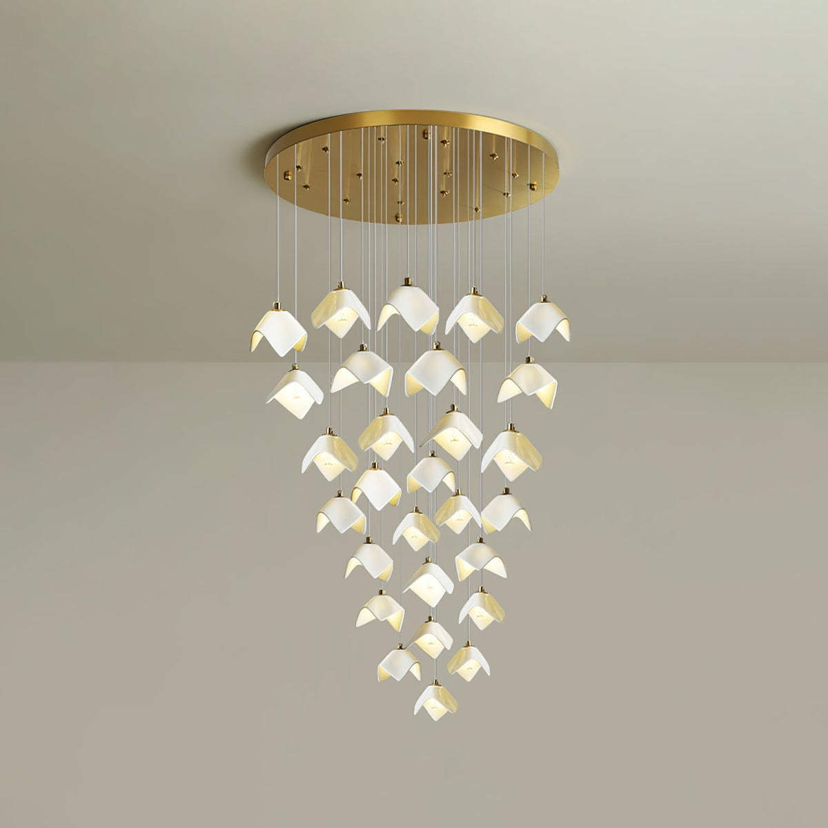 Cithayra Geometrische glas messing kroonluchter