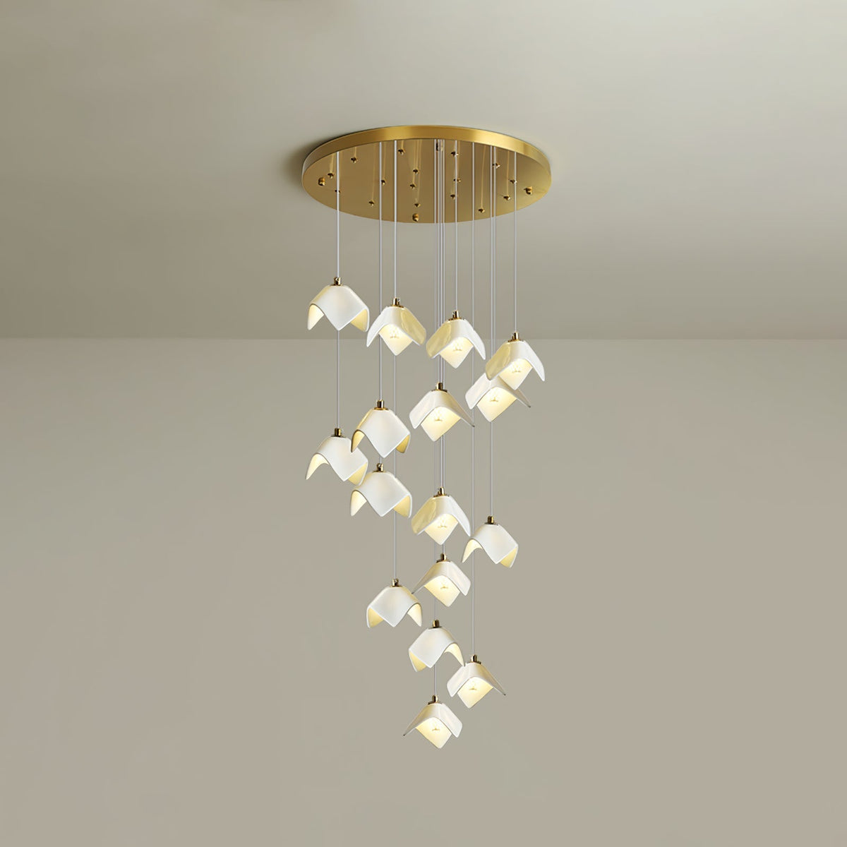 Cithayra Geometrische glas messing kroonluchter