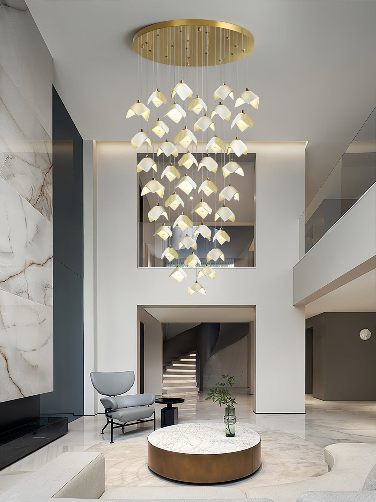 Cithayra Geometrische glas messing kroonluchter