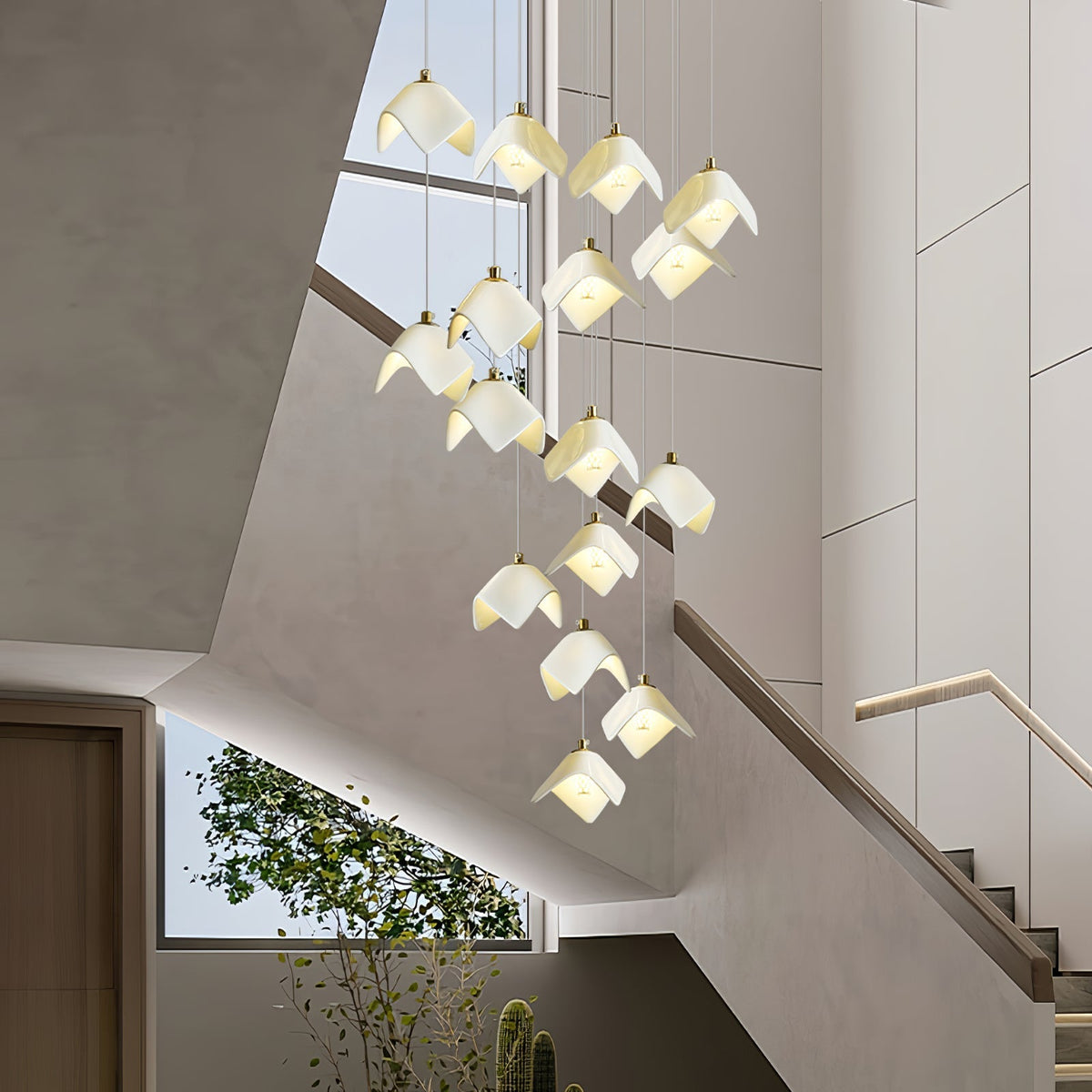 Cithayra Geometrische glas messing kroonluchter