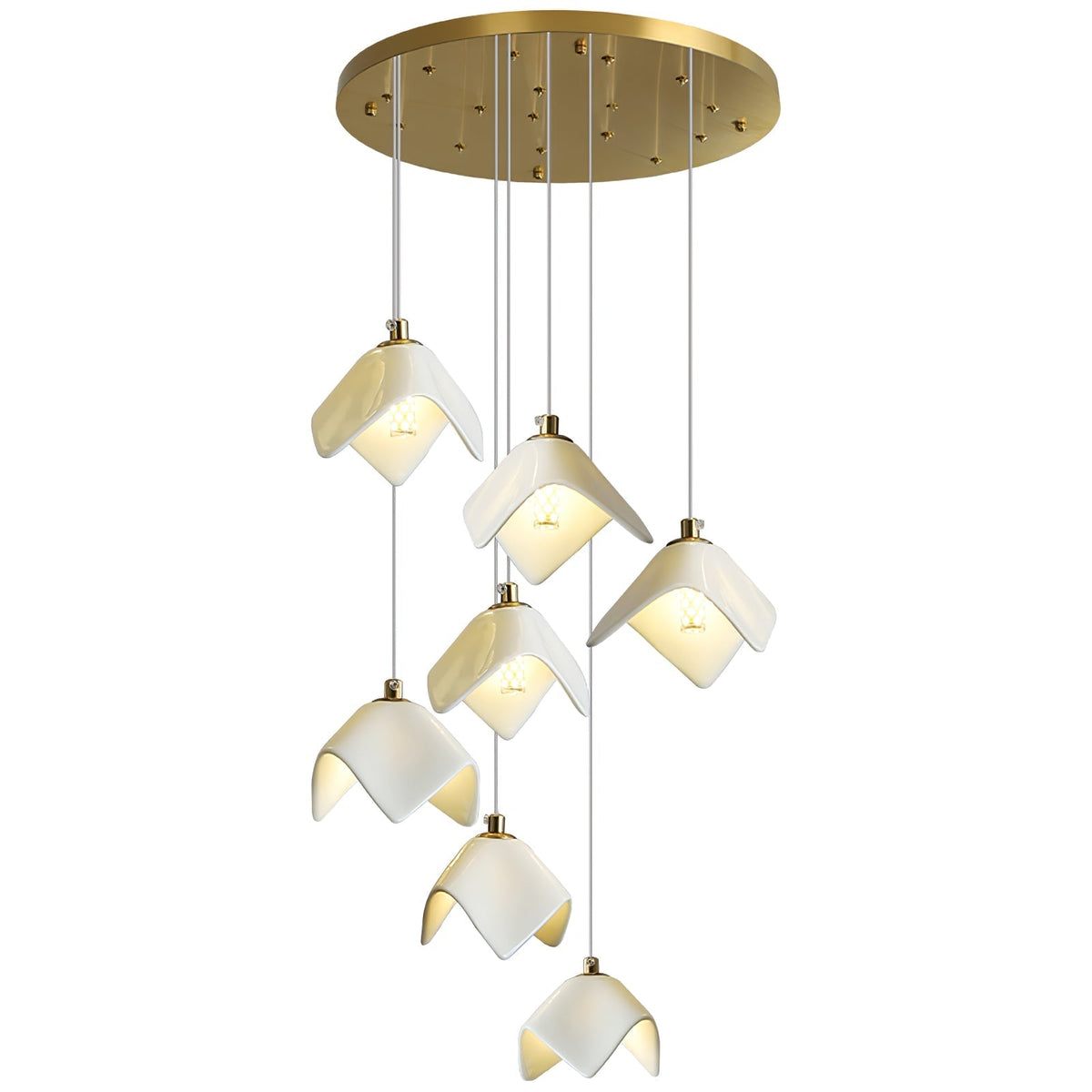 Cithayra Geometrische glas messing kroonluchter