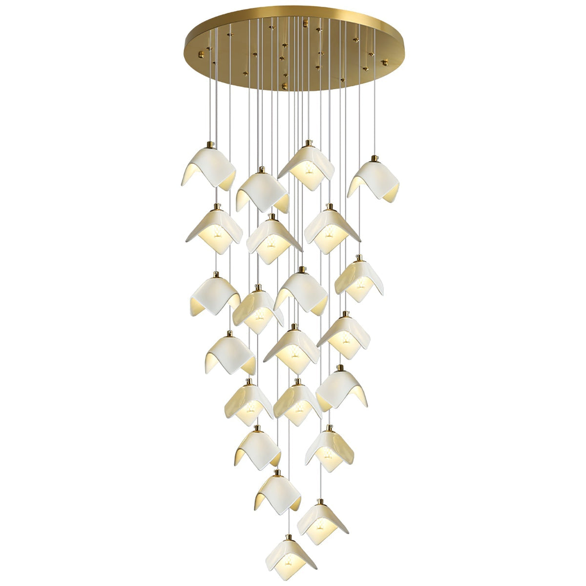 Cithayra Geometrische glas messing kroonluchter