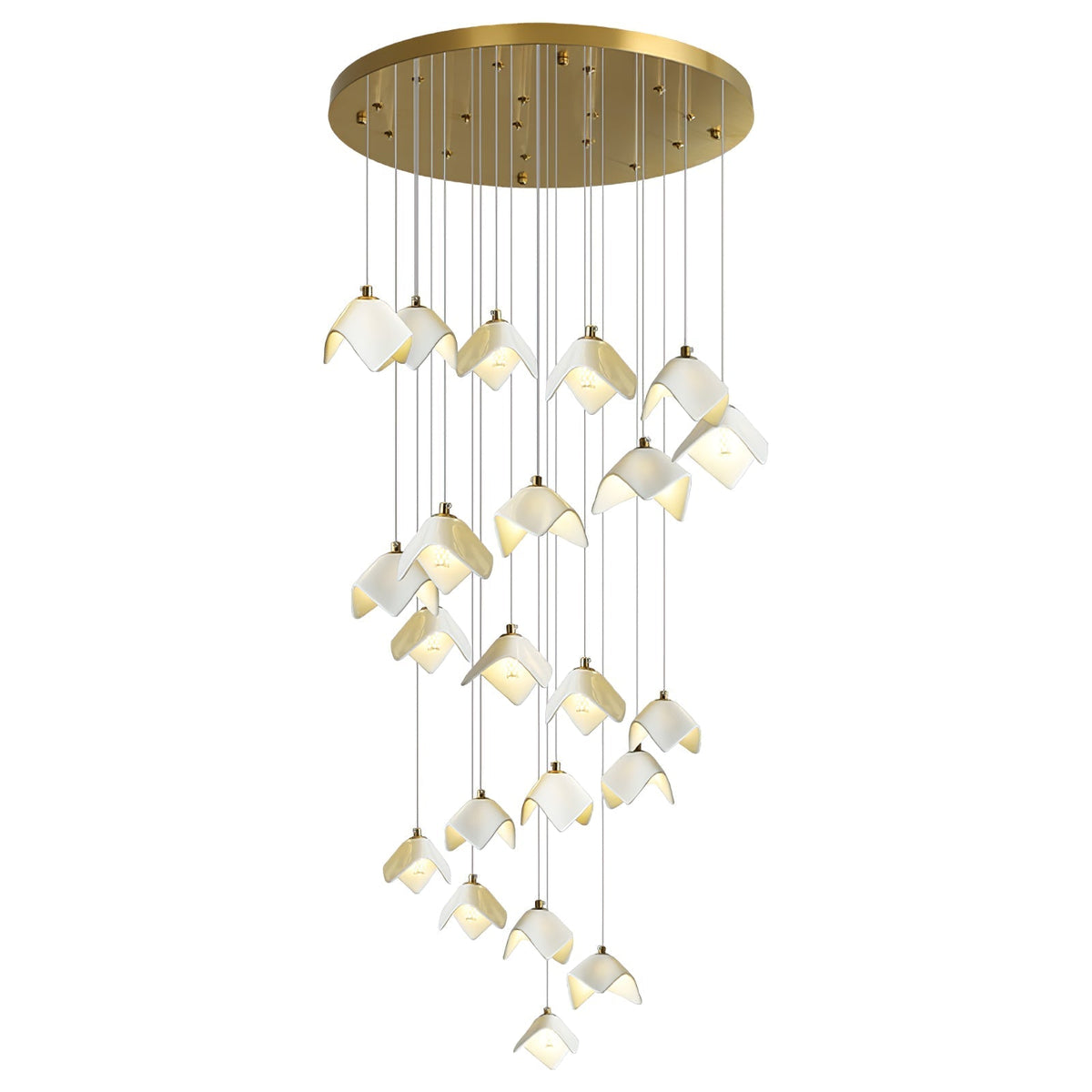 Cithayra Geometrische glas messing kroonluchter