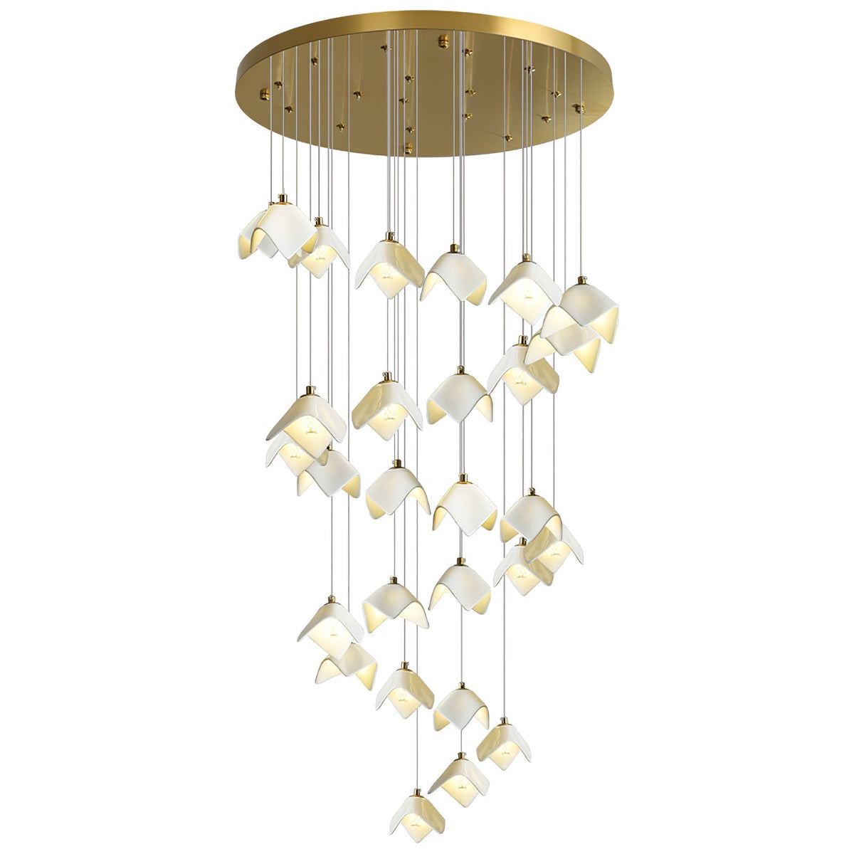 Cithayra Geometrische glas messing kroonluchter