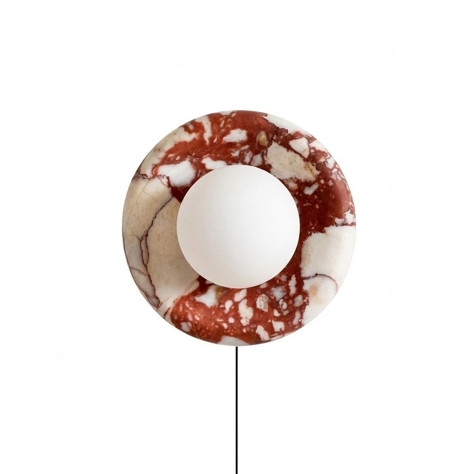Vantheori Rood Marmeren wandlamp met Stekker (US)
