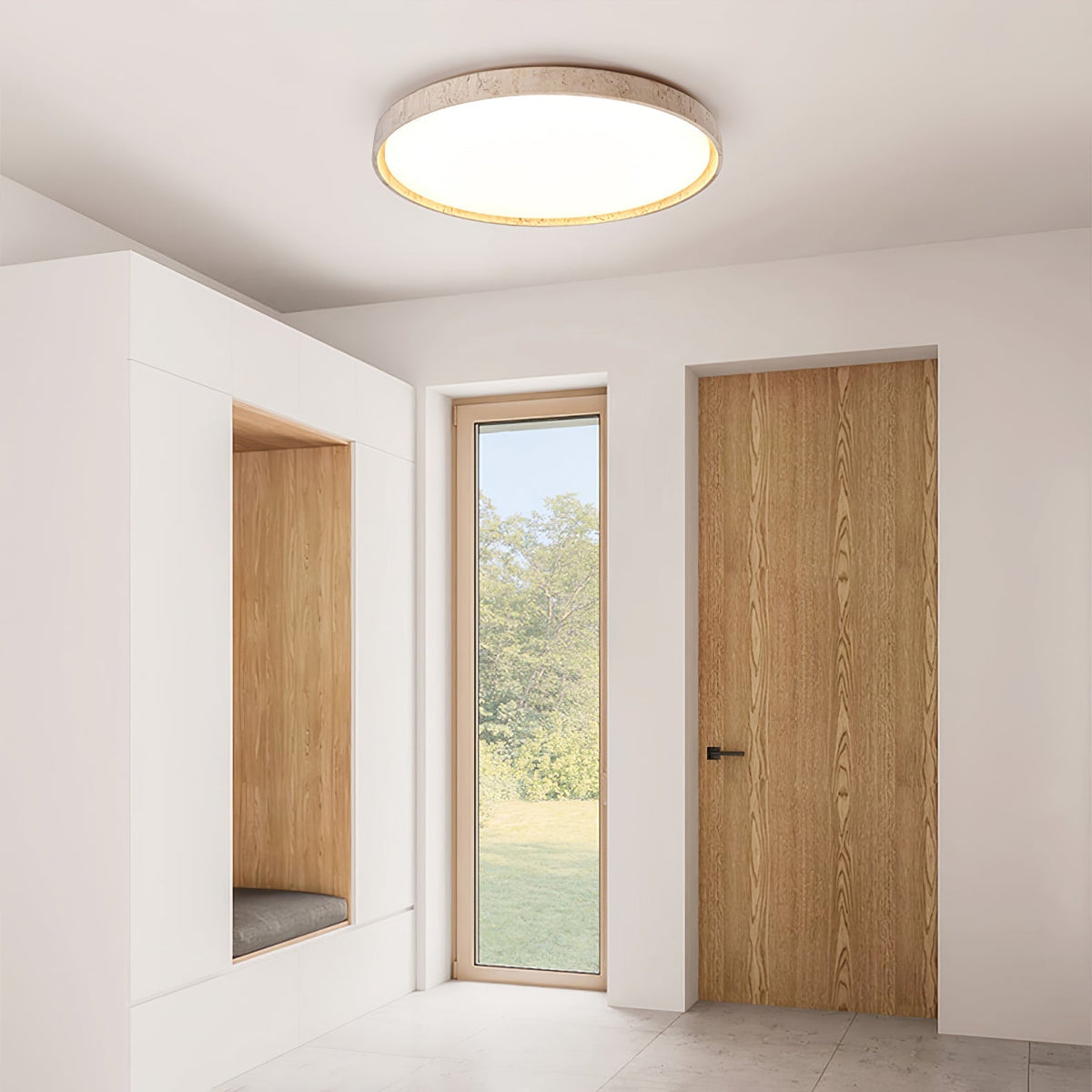 Kathy travertin Ronde plafondlamp