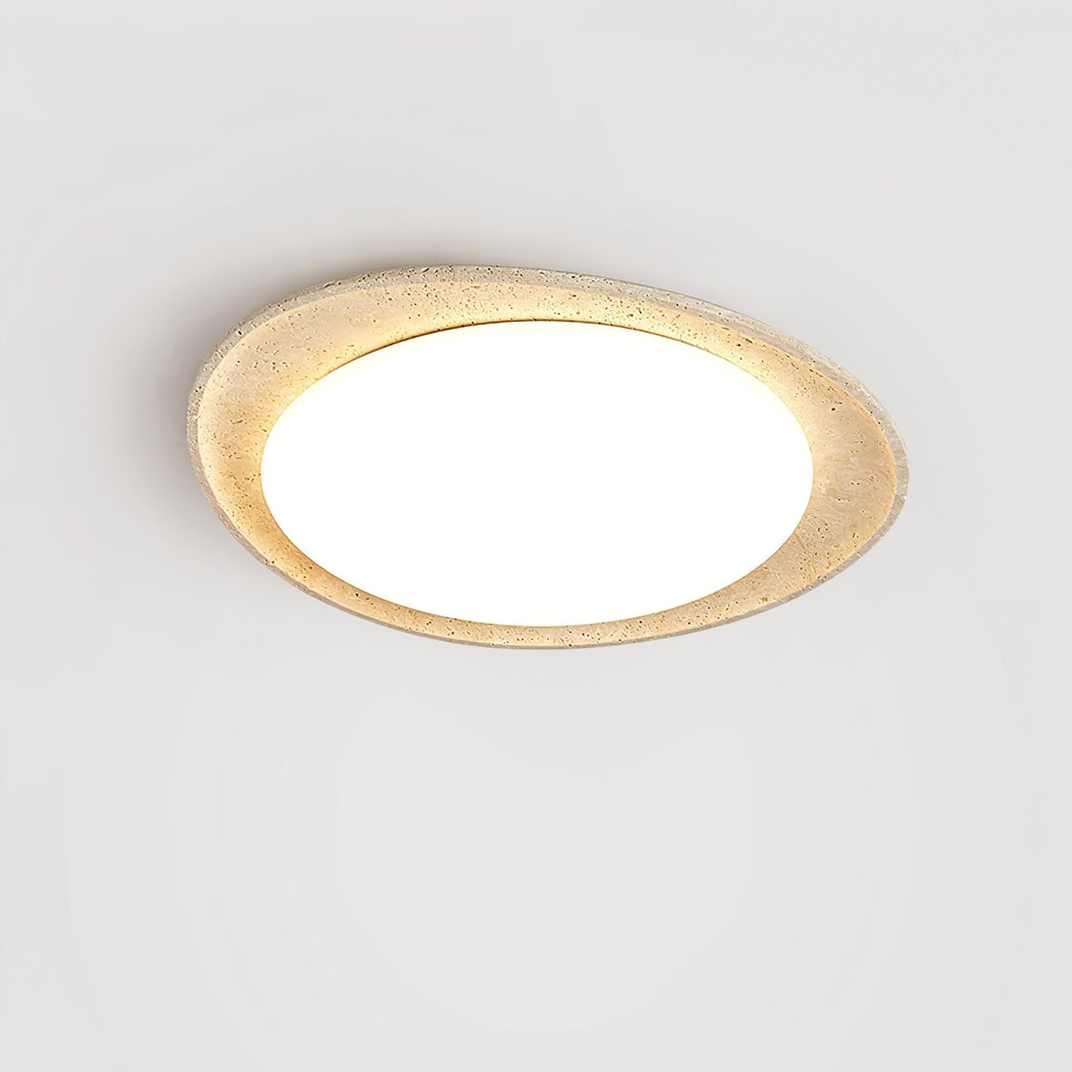 Cunorarae plafondlamp van geel travertin