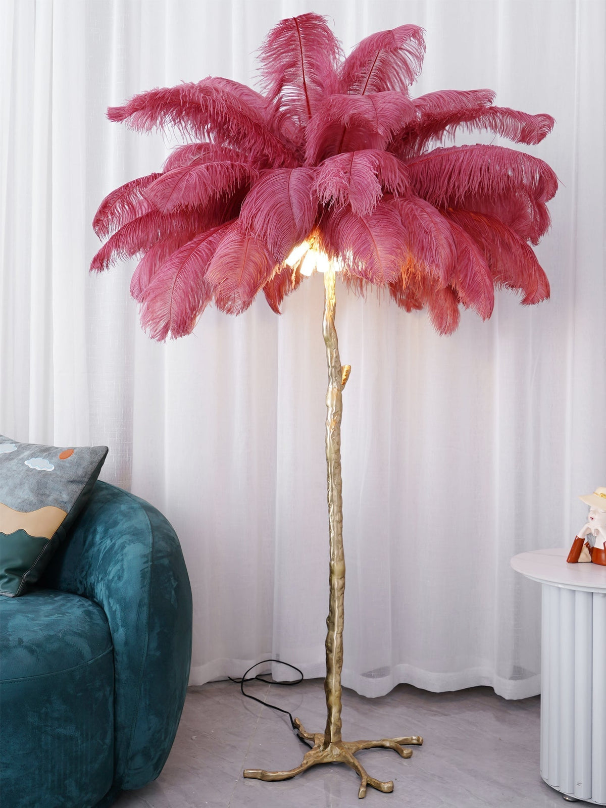 Selis Feather messing vloerlamp