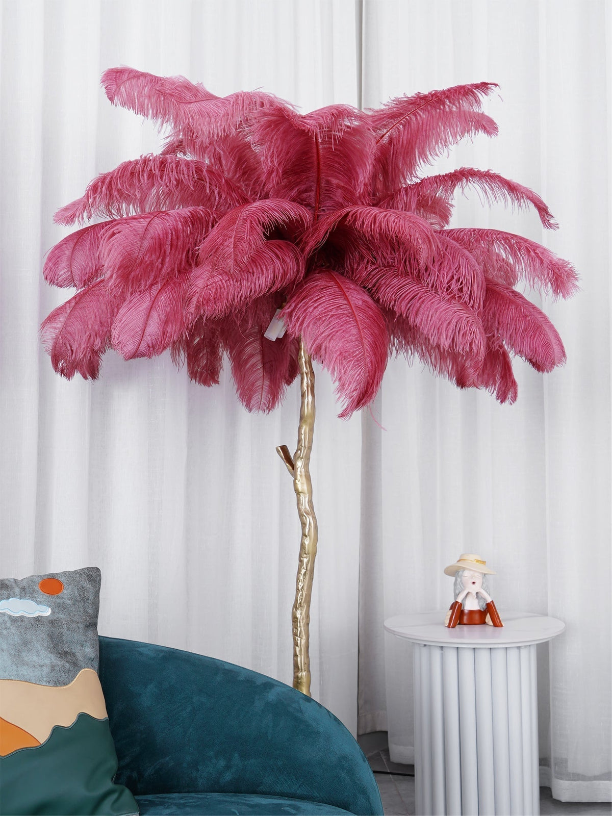 Selis Feather messing vloerlamp