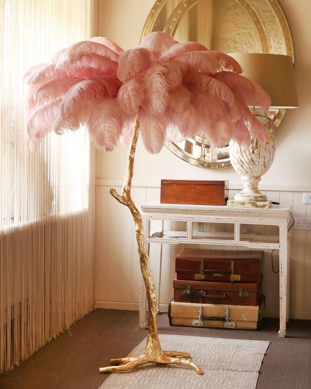 Selis Feather messing vloerlamp