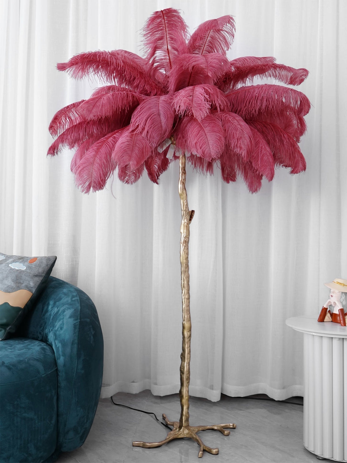 Selis Feather messing vloerlamp