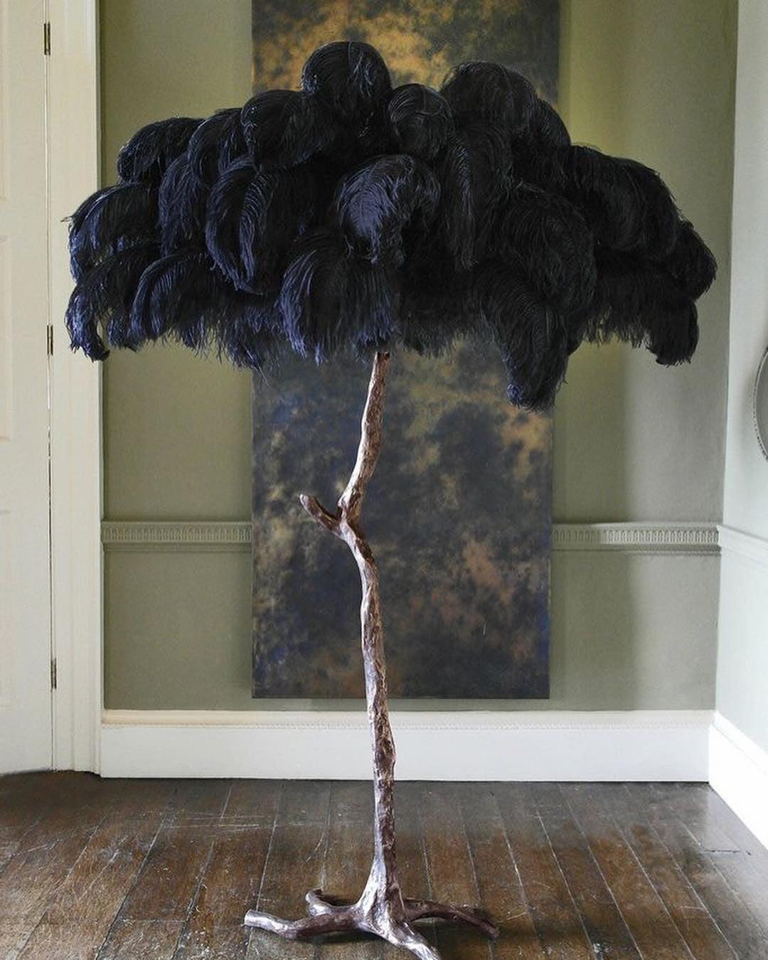 Selis Feather messing vloerlamp