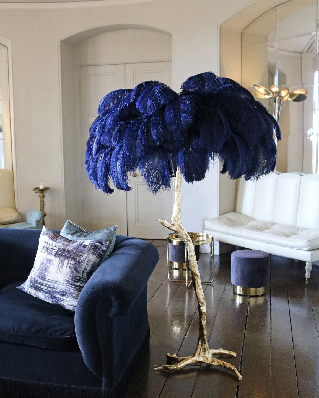 Selis Feather messing vloerlamp