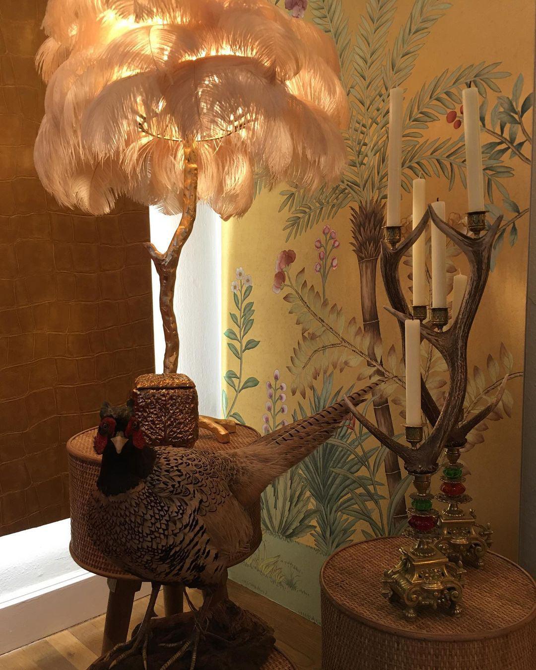 Selis Feather messing vloerlamp