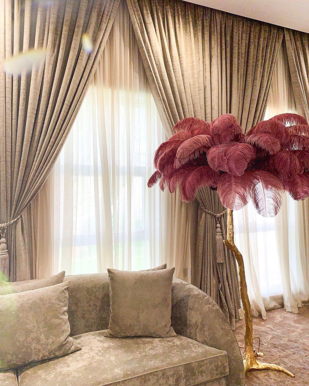 Selis Feather messing vloerlamp