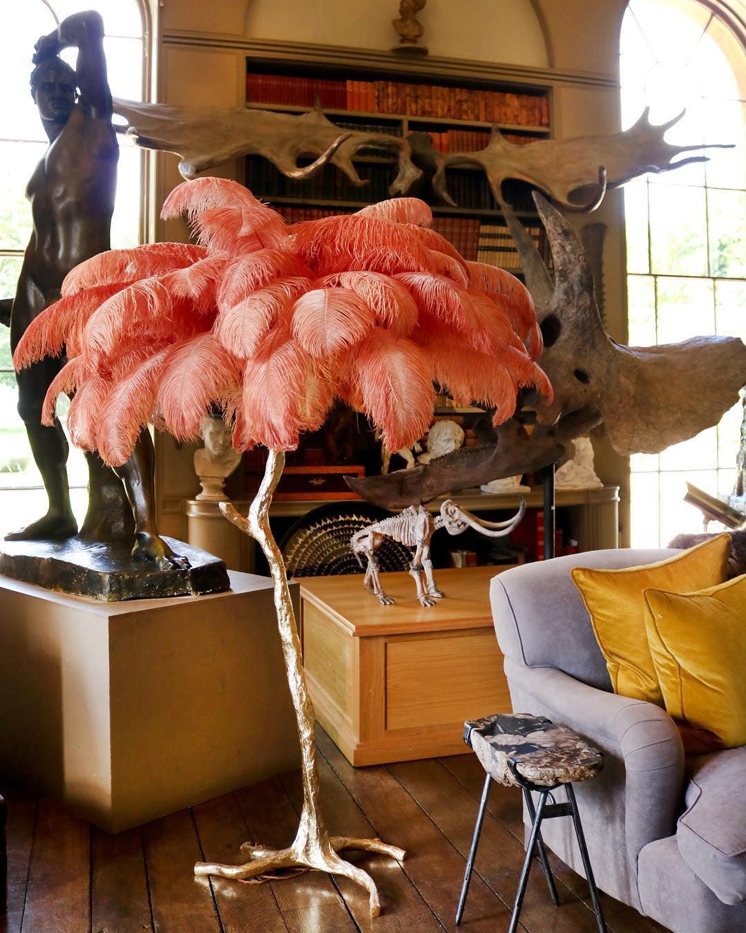 Selis Feather messing vloerlamp