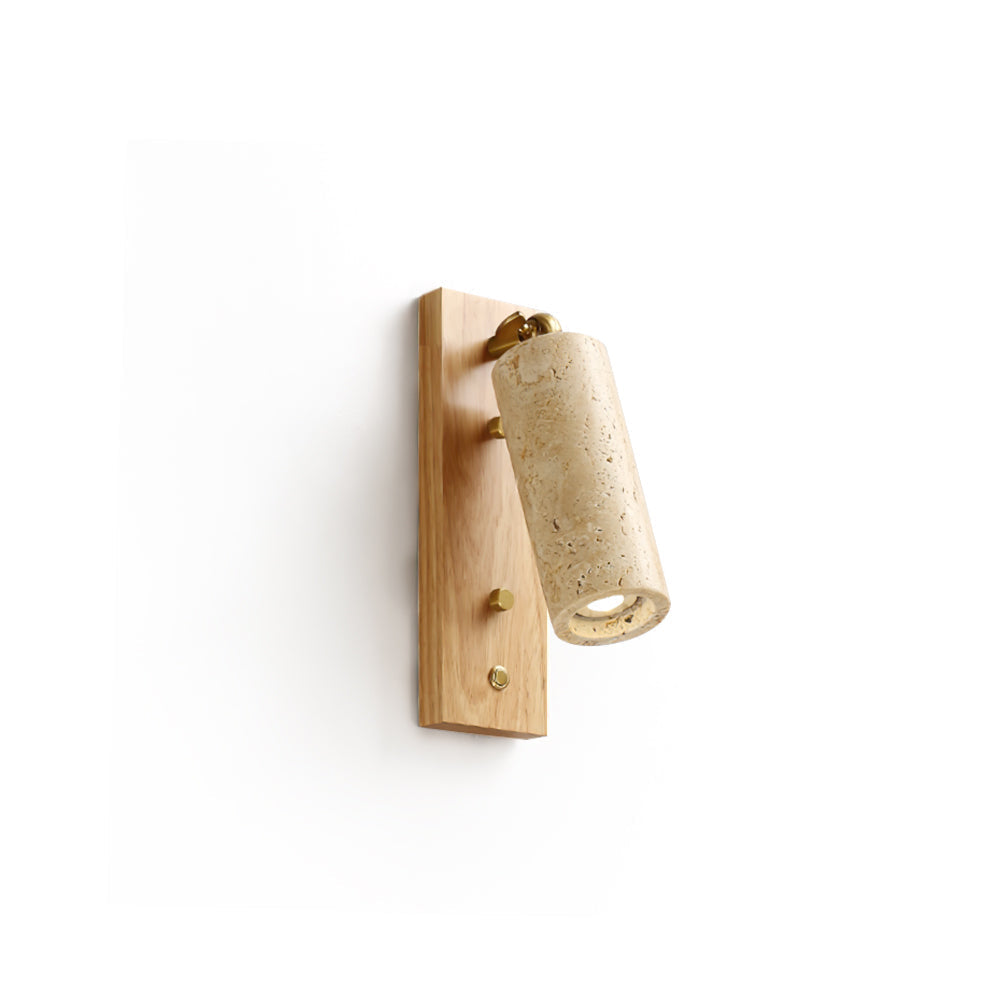 Noririse wandlamp Spotlight Geel travertin Hout
