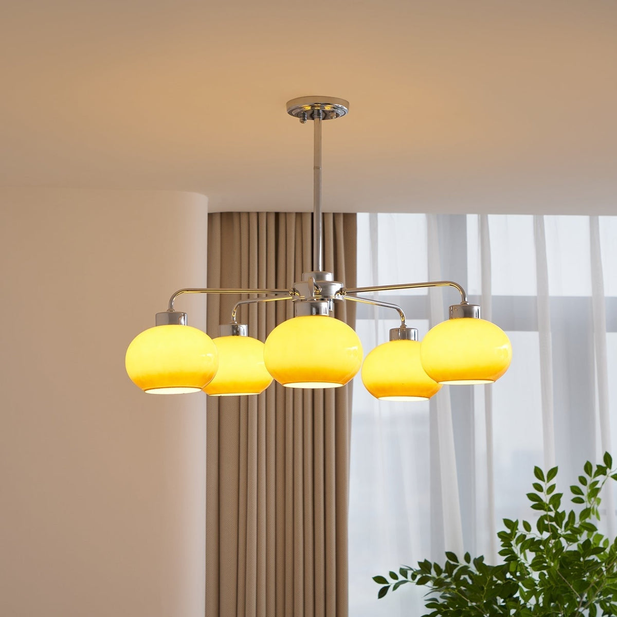 Liorenira Kroonluchter glas chroom Geometrisch Retro