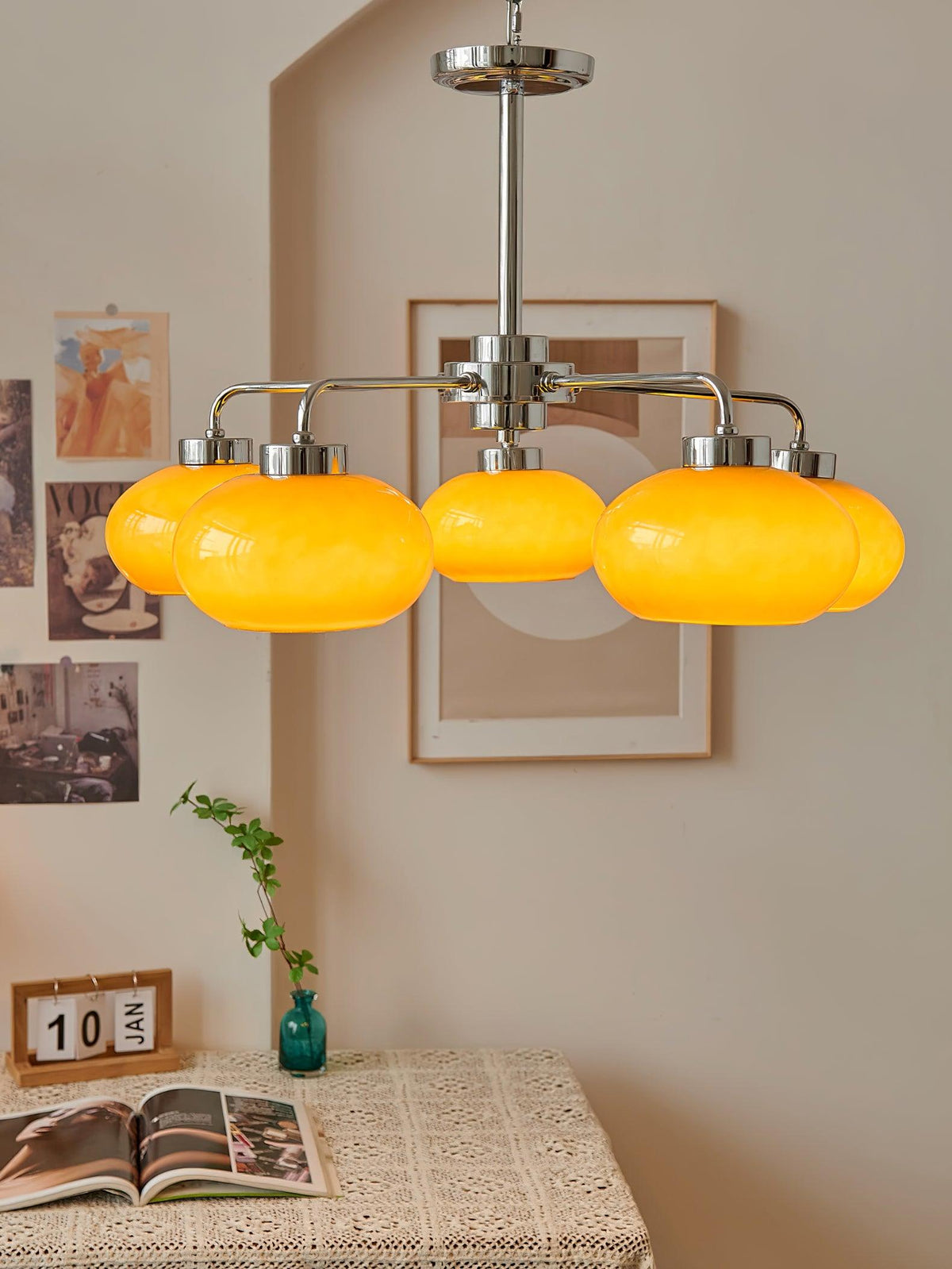 Liorenira Kroonluchter glas chroom Geometrisch Retro
