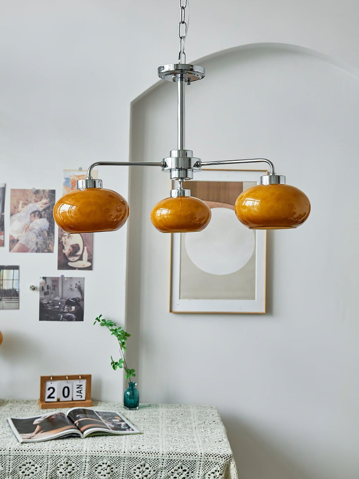Liorenira Kroonluchter glas chroom Geometrisch Retro