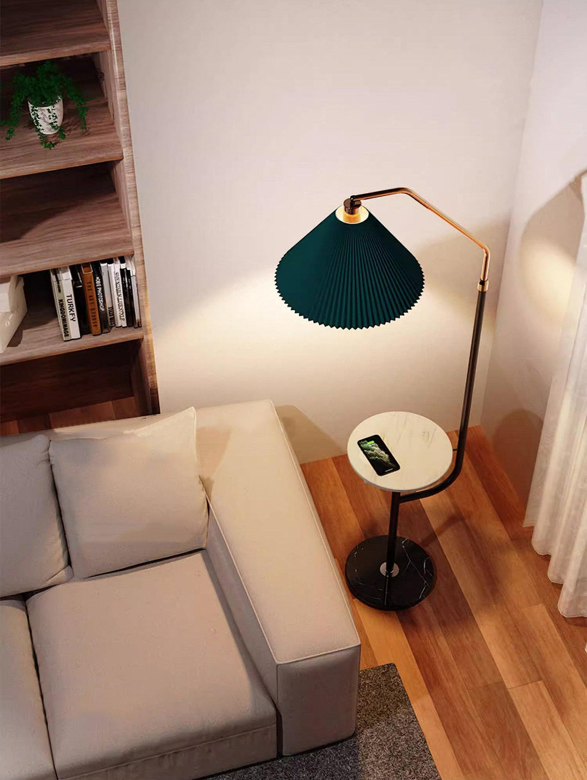 Nexc vloerlamp van marmer en hout