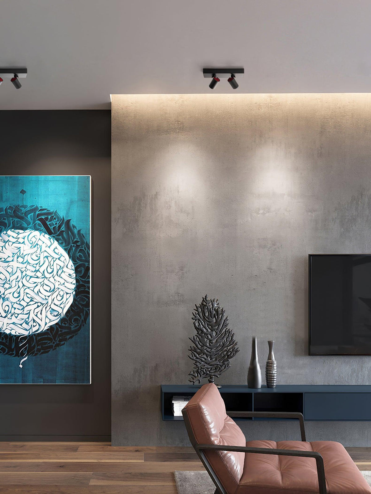 Falis POG-plafondlamp dubbel lineair met verstelbare spots