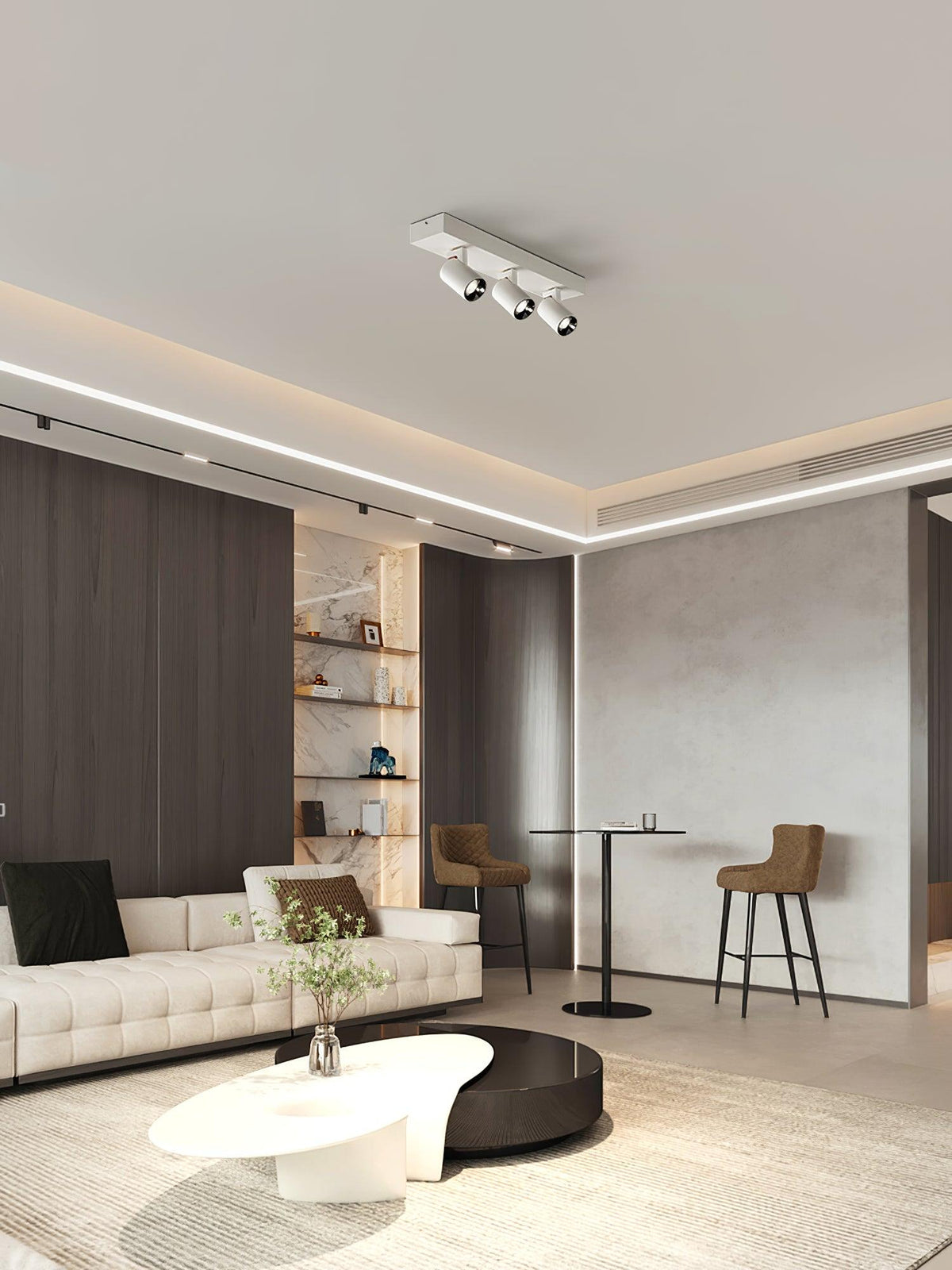 Falis POG-plafondlamp dubbel lineair met verstelbare spots