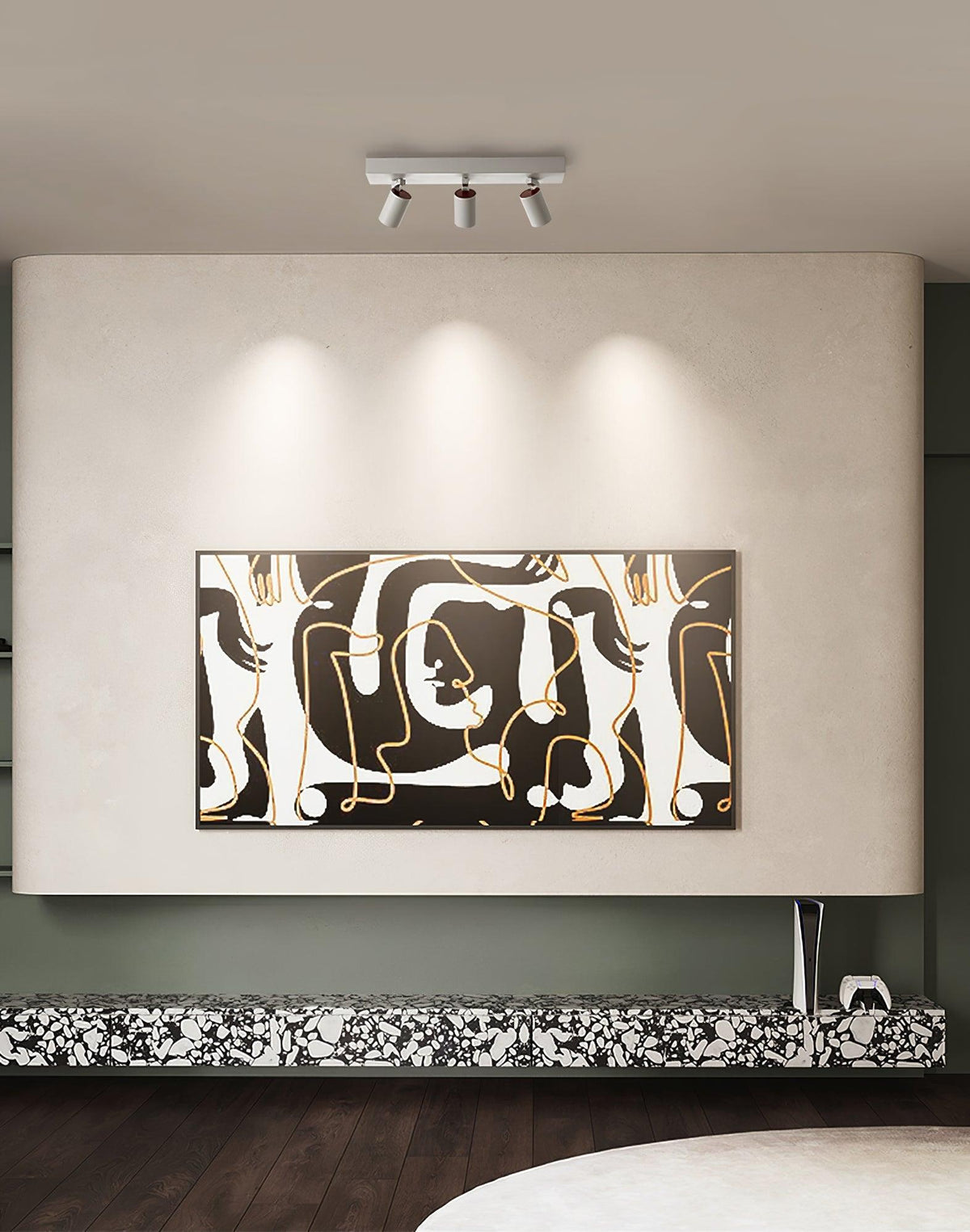 Falis POG-plafondlamp dubbel lineair met verstelbare spots