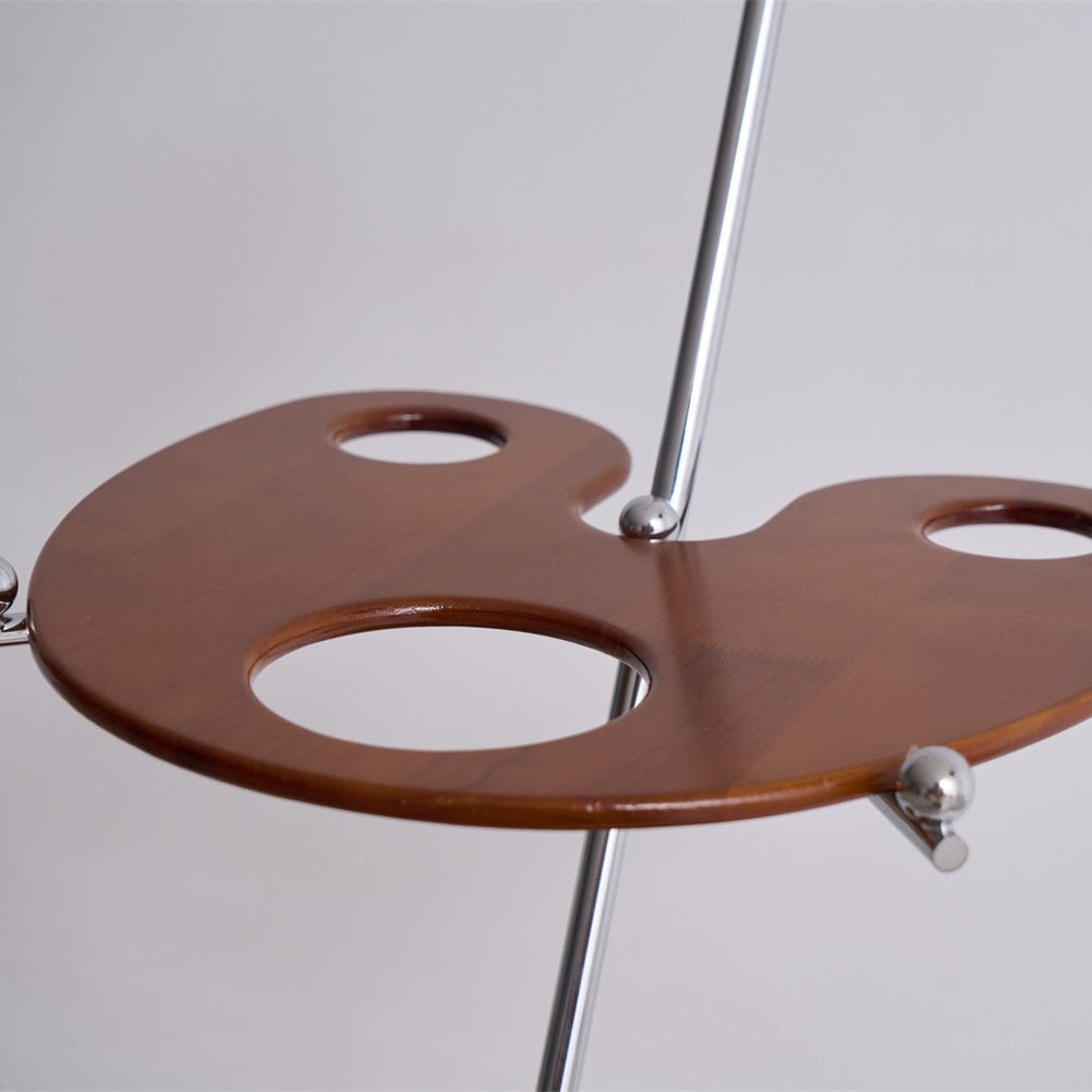 Vaughn Moderne vloerlamp van walnoothout en chrome