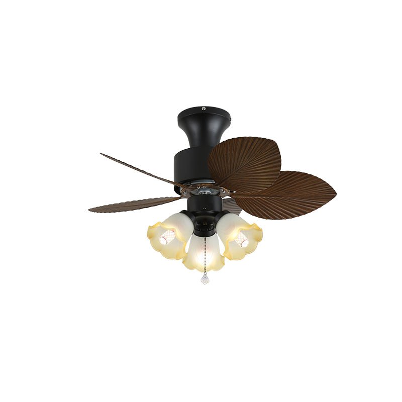 Celoine Tropische plafondventilator met verlichting van glas