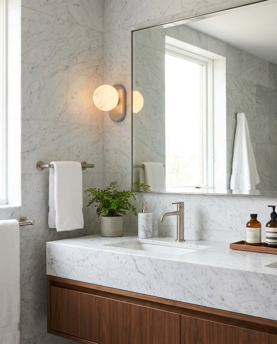 Hensford Bolvormige alabaster wandlamp