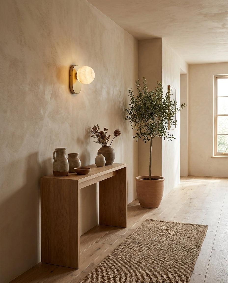 Hensford Bolvormige alabaster wandlamp