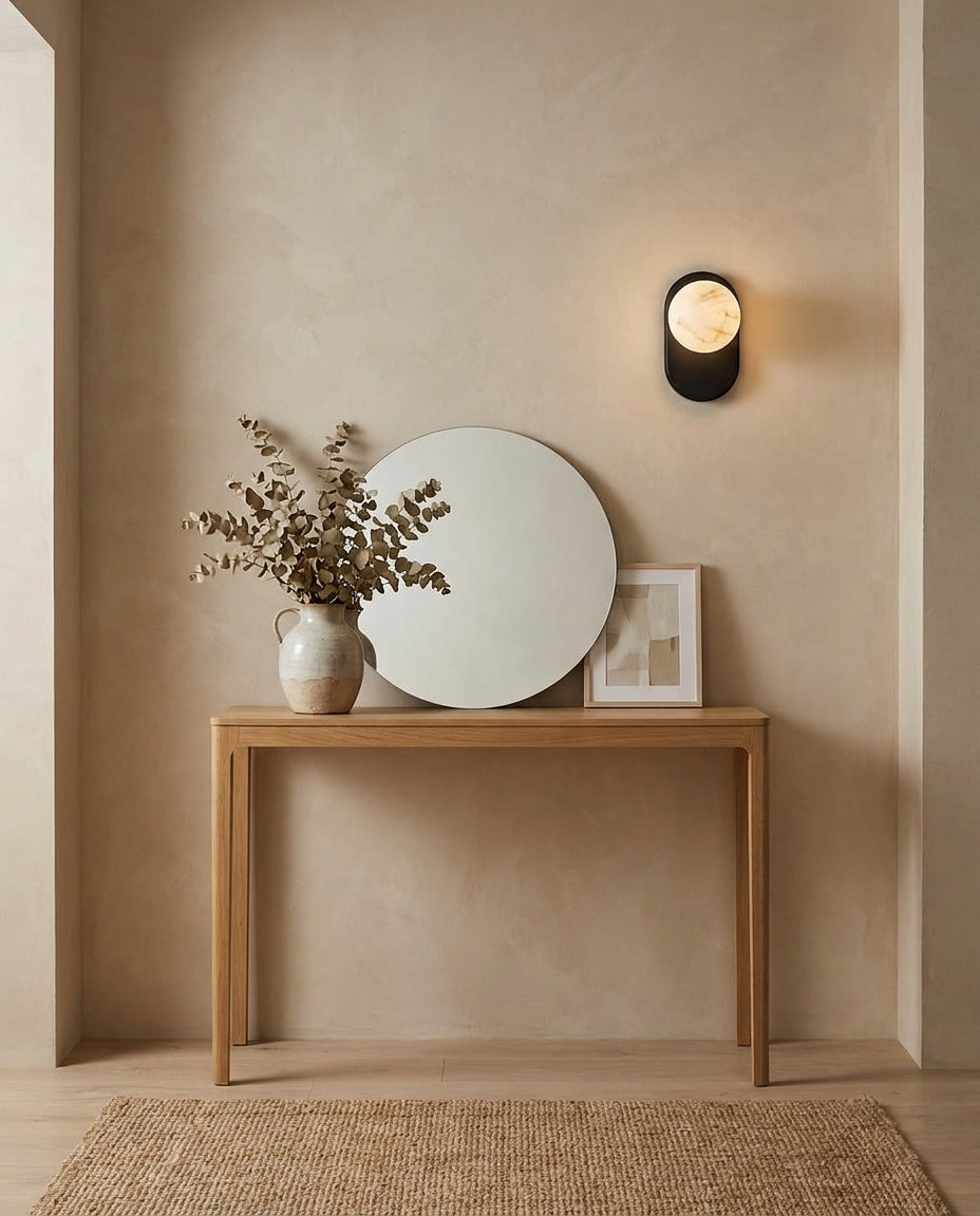 Hensford Bolvormige alabaster wandlamp