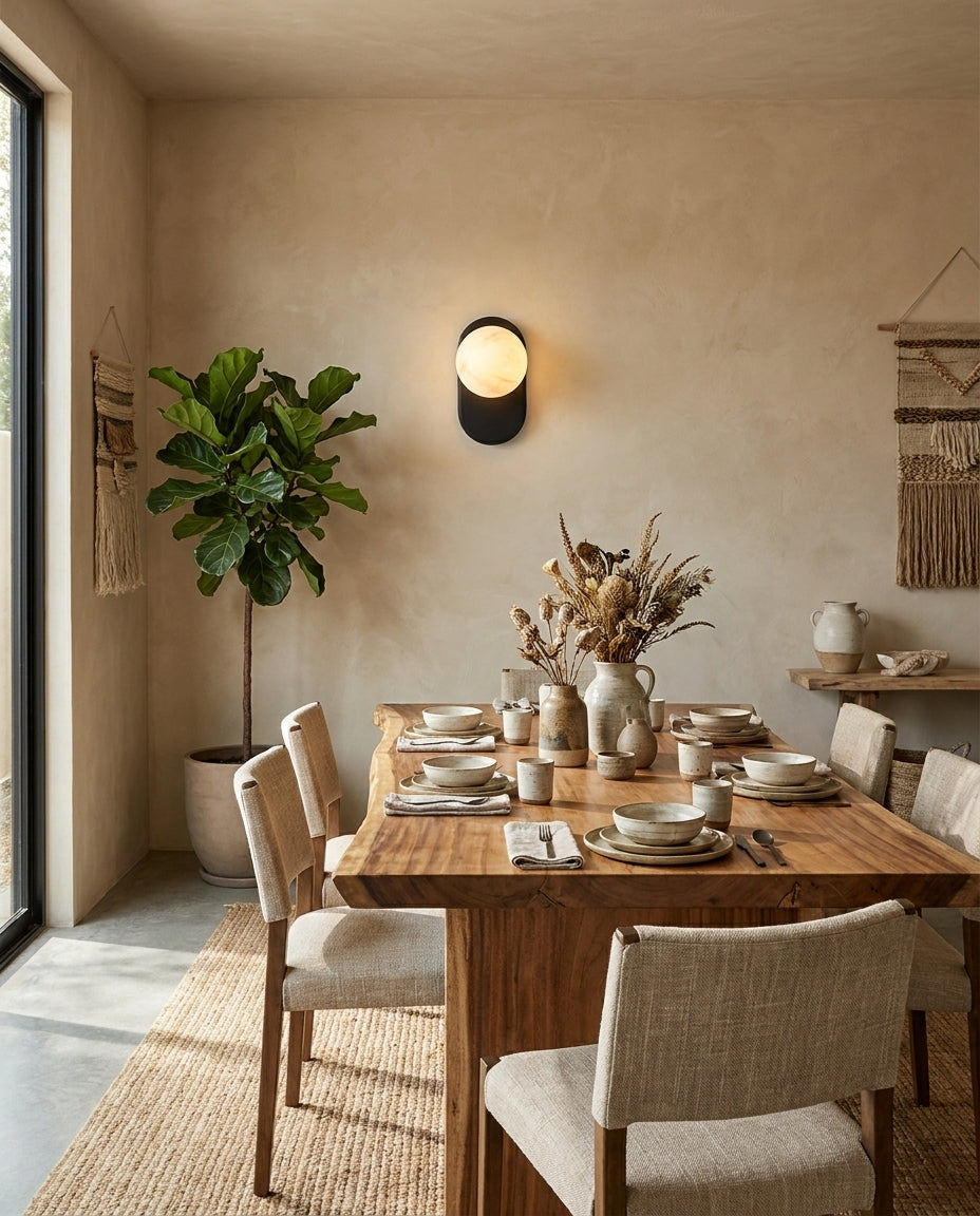 Hensford Bolvormige alabaster wandlamp