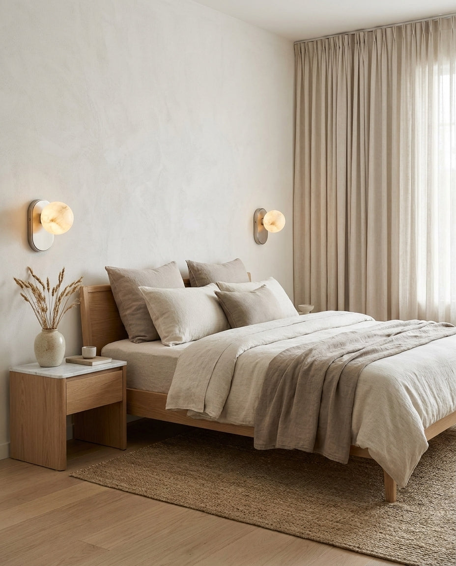 Hensford Bolvormige alabaster wandlamp