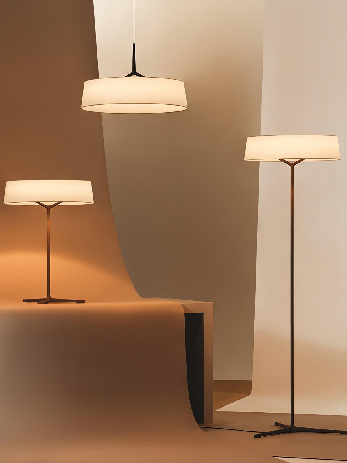 Linisine cilindrische stoffen hanglamp