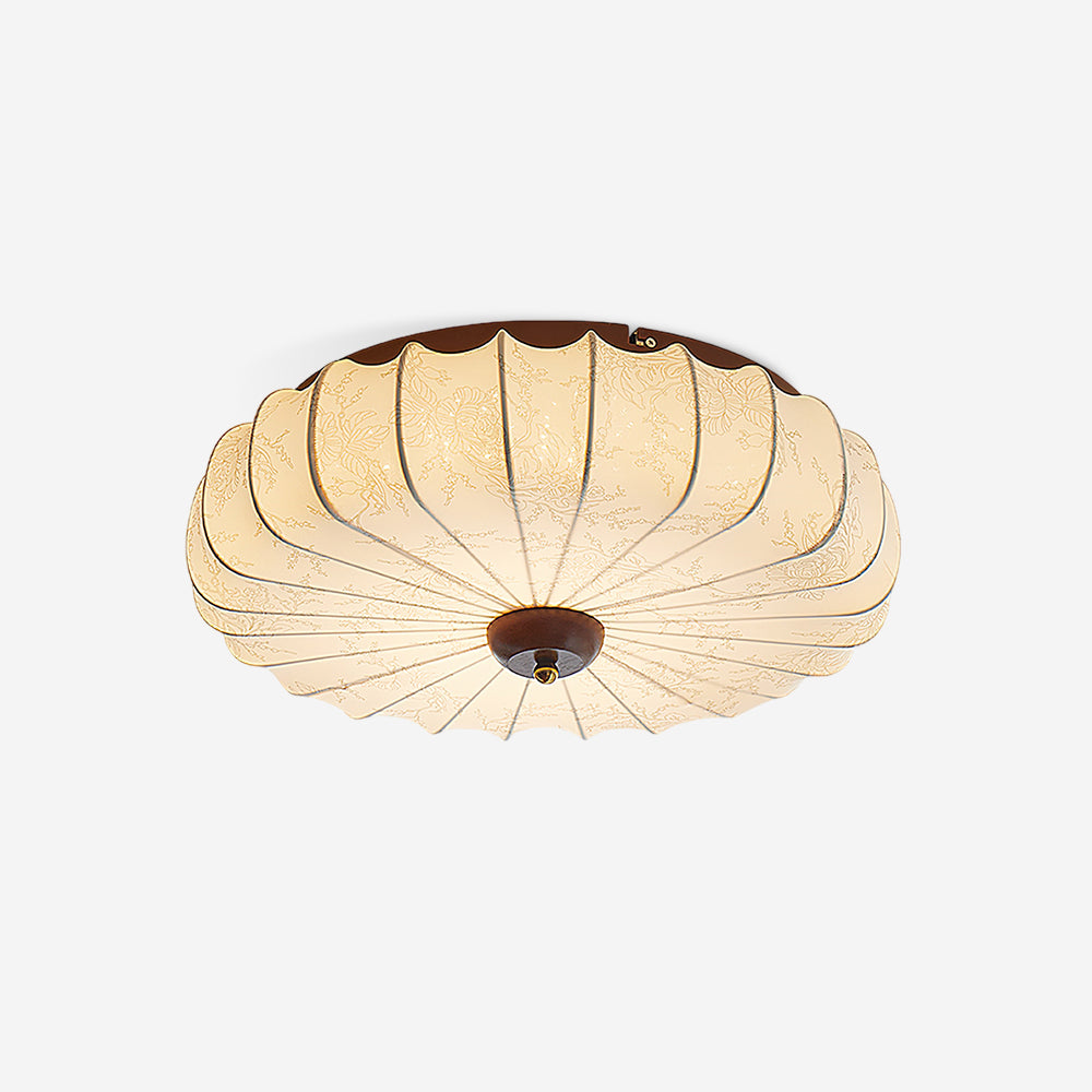 Rosemary stofkap met plooien plafondlamp
