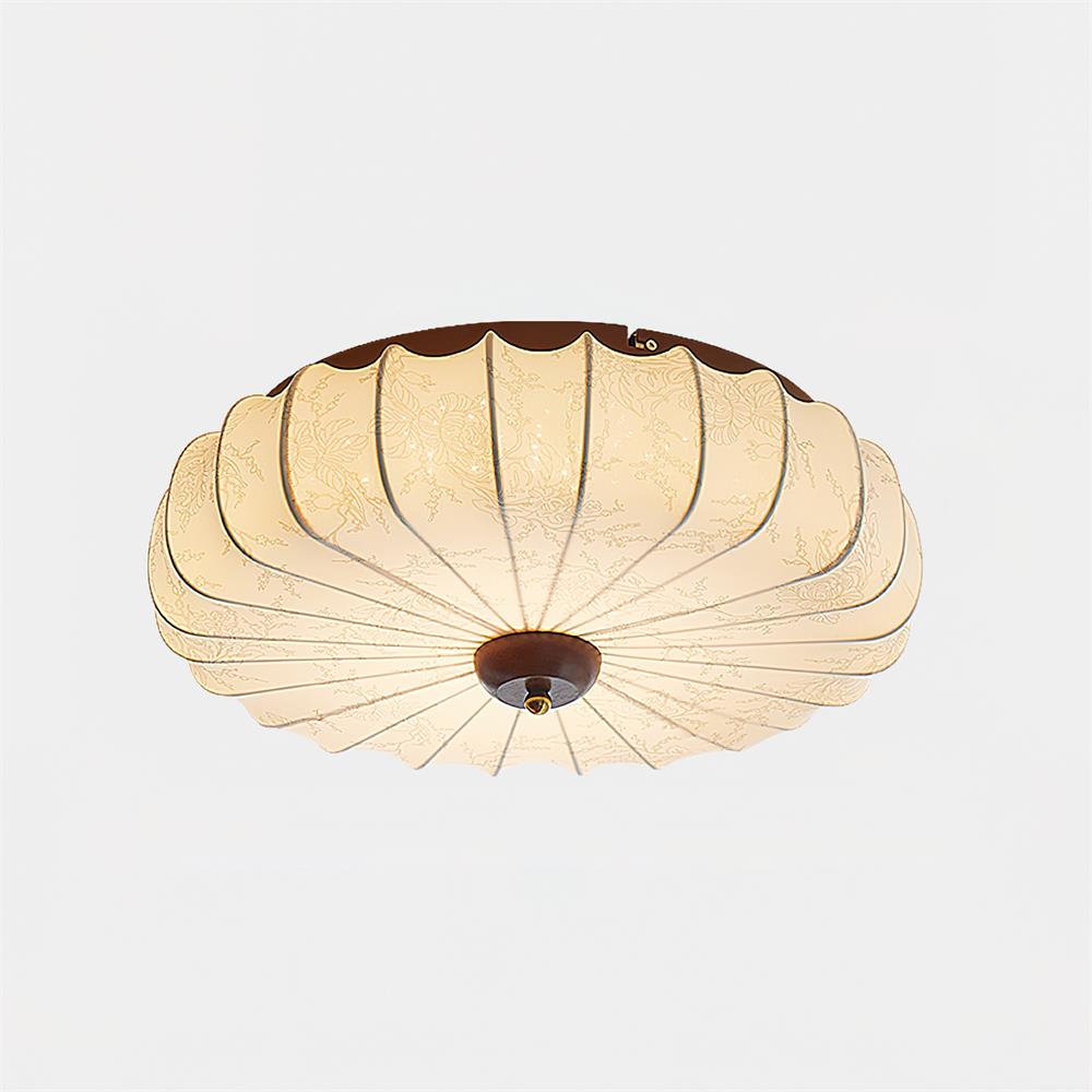 Rosemary stofkap met plooien plafondlamp