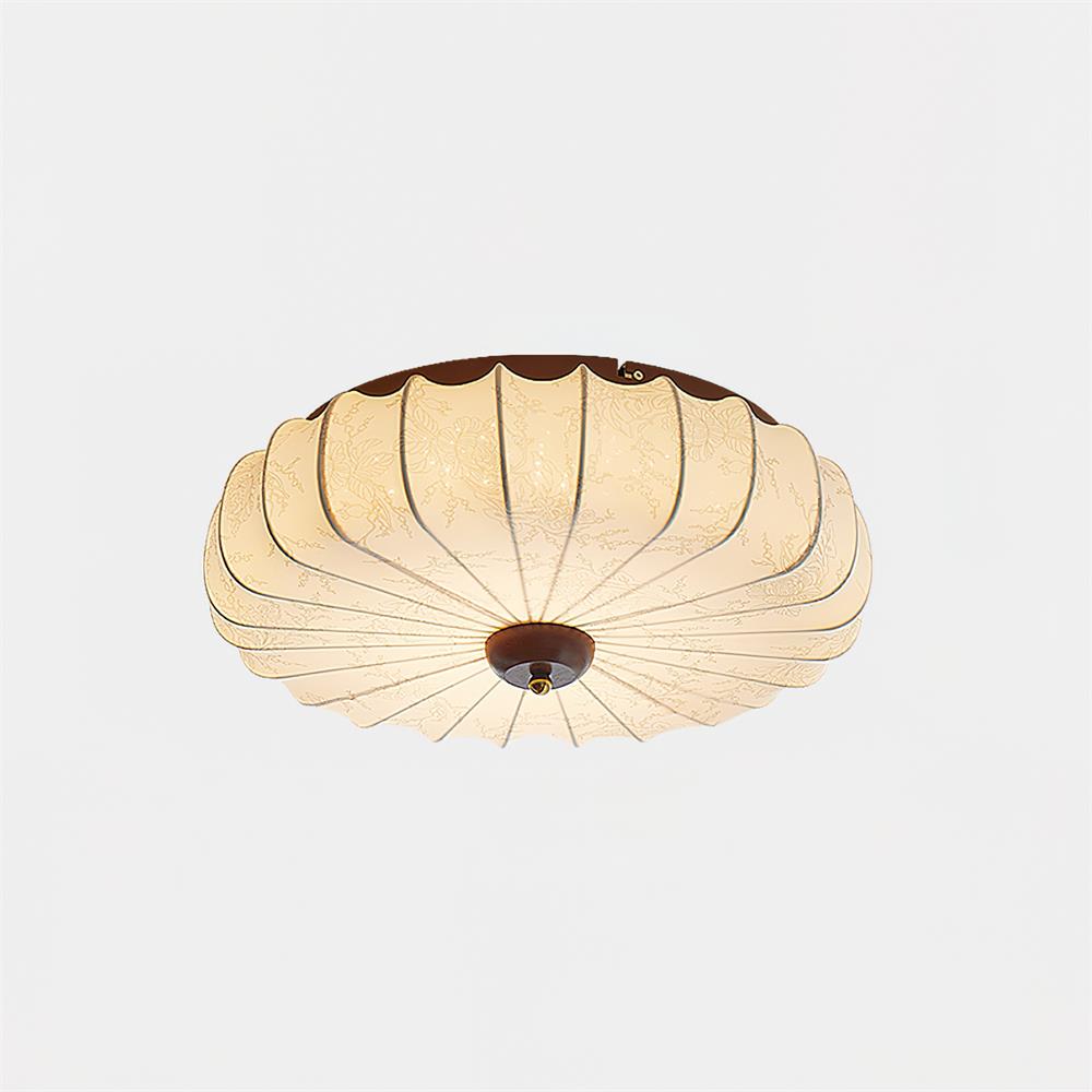 Rosemary stofkap met plooien plafondlamp