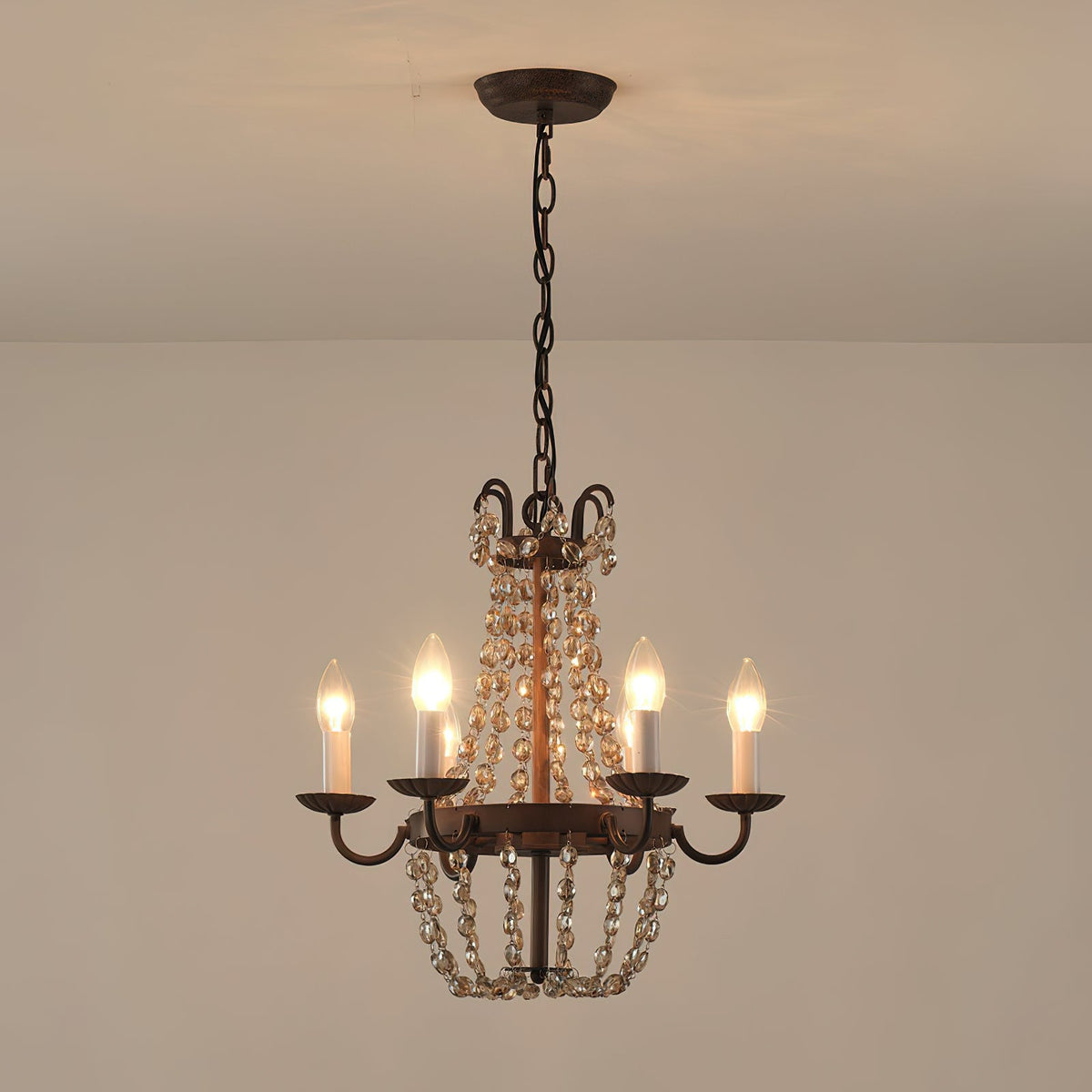 Luxinine Vintage Vloermarkt Kroonluchter met Kristal