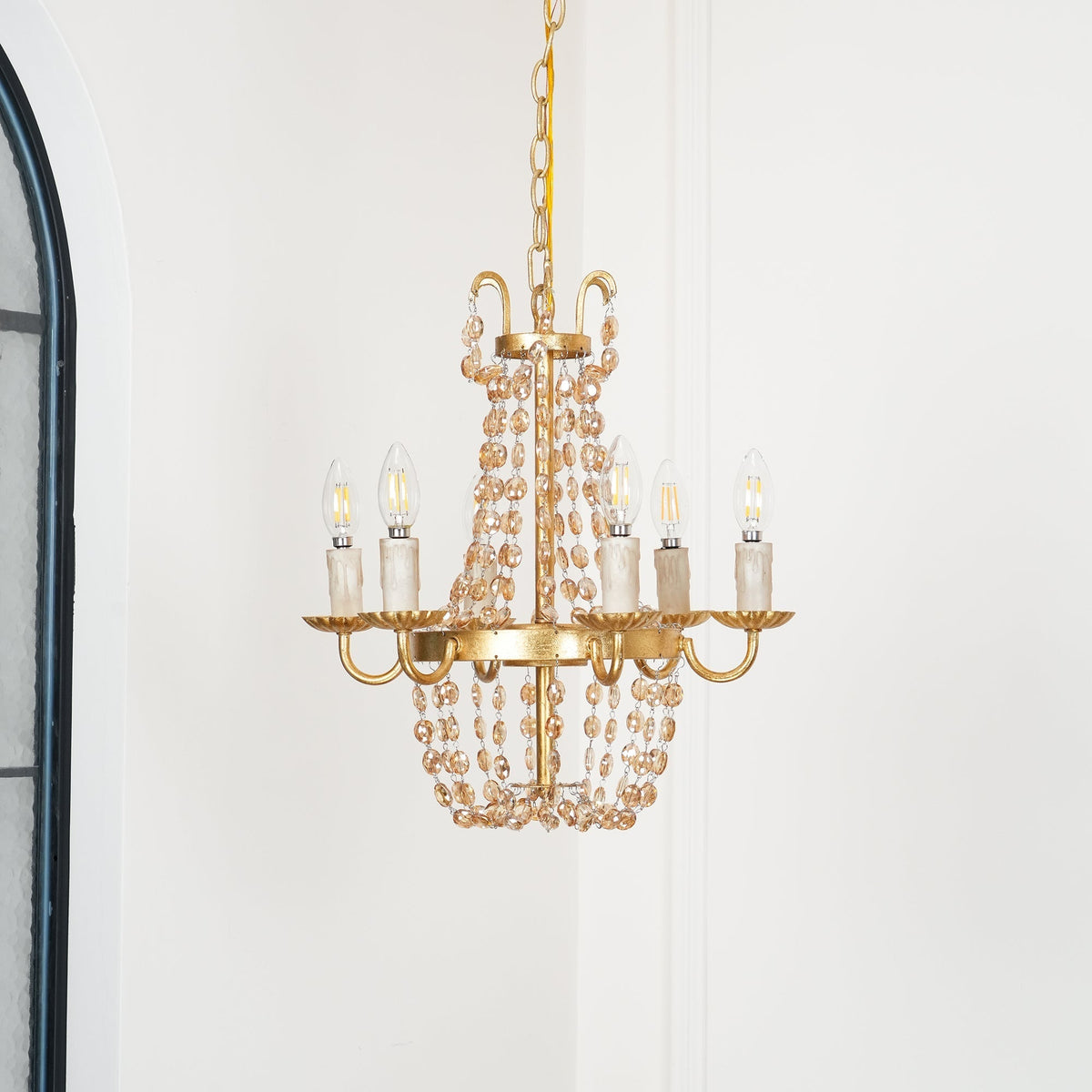 Luxinine Vintage Vloermarkt Kroonluchter met Kristal