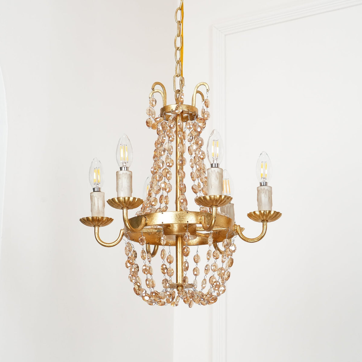 Luxinine Vintage Vloermarkt Kroonluchter met Kristal