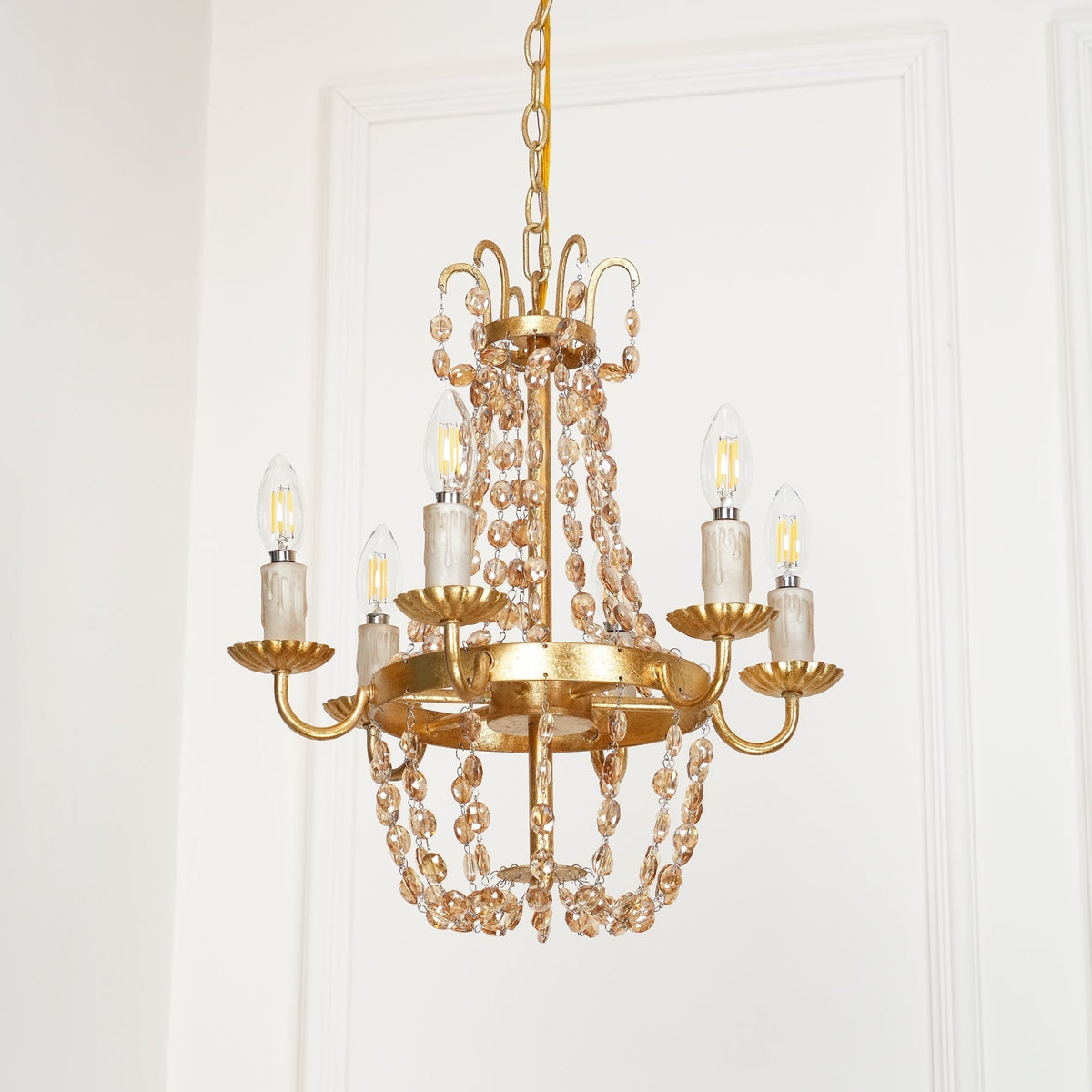 Luxinine Vintage Vloermarkt Kroonluchter met Kristal