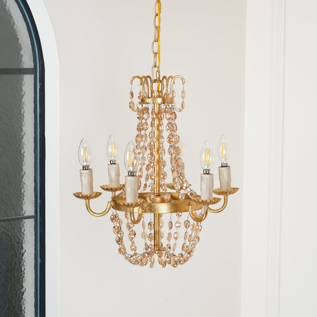 Luxinine Vintage Vloermarkt Kroonluchter met Kristal